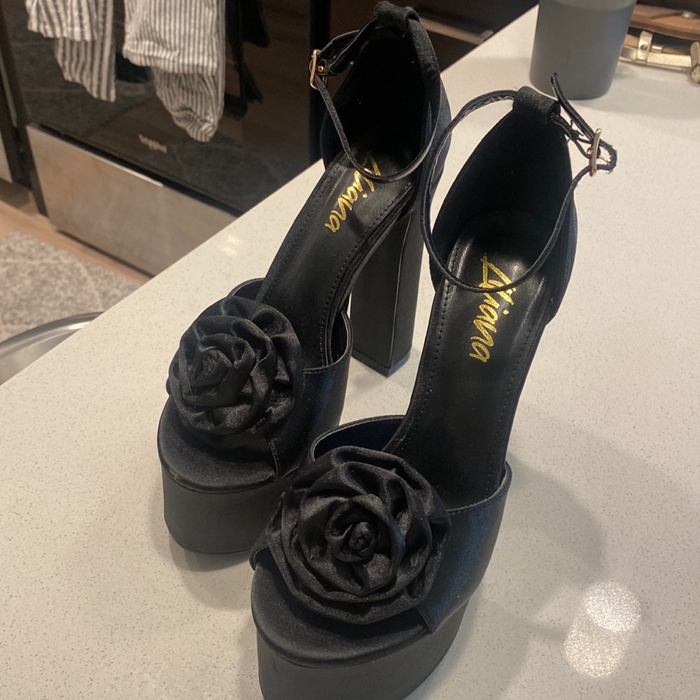 Black Peeptoe Heels